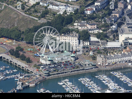 Luftaufnahme von Torquay einschließlich der Torbay Hotel und Riesenrad Stockfoto