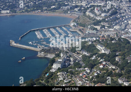 Luftaufnahme von Torquay einschließlich der Torbay Hotel und Riesenrad Stockfoto