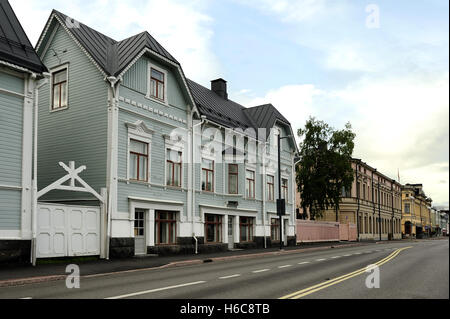 Ein Holzhaus wurde vom Architekten John Lybeck, aus dem Jahr 1883 entworfen. Stockfoto