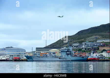 Hammerfest, Norwegen - Schiffe im Hafen Stockfoto