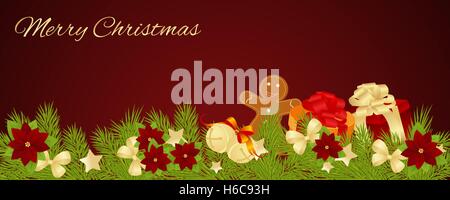 Frohe Weihnachten-Karte von Geschenken Stock Vektor