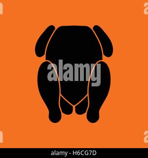Huhn-Symbol. Orangefarbenen Hintergrund mit schwarz. Vektor-Illustration. Stock Vektor