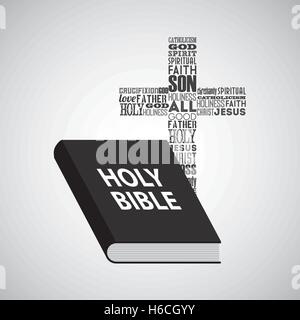 Heilige Schrift religiöse Kreuz mit Worten Stock Vektor