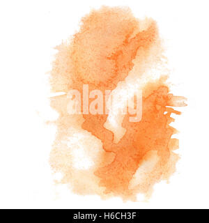 abstrakte Aquarell Splash orange. Aquarell Drop isolierten Fleck für Ihre Design-Kunst Stockfoto