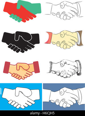 Abbildung: Handshake, Vektor, Abbildung Stockfoto