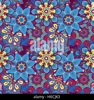 Nahtlose Hand gezeichnete Mandala-Muster. Vintage Deko-Elemente. Verschiedene violette Farbe-Ton-Hintergrund. Islam, Arabisch, Indisch, Türkisch, Osmanischen Motiven. Ideal für das Drucken auf Stoff oder Papier. Vektor Stock Vektor