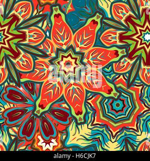 Einzigartige Hand gezeichnete Abstract vector floralen Hintergrund. Nahtlose Muster. Stock Vektor