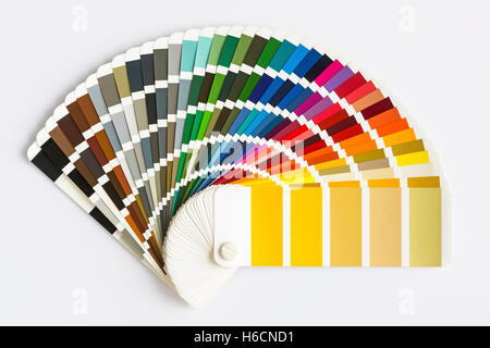 Color Palette Guide Isolated on White Background. Beispiel-Farben-Katalog. Stockfoto