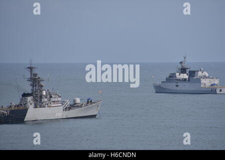 Indian Navy Lenkflugkörper Korvetten in Bucht von Bengal, Indien Stockfoto