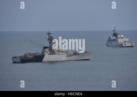 Indian Navy Lenkflugkörper Korvetten in Bucht von Bengal, Indien Stockfoto