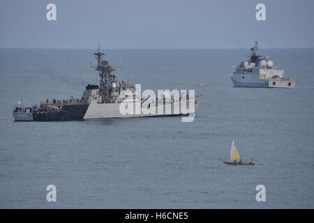 Indian Navy Lenkflugkörper Korvetten in Bucht von Bengal, Indien Stockfoto