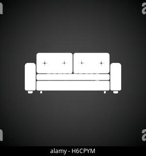 Kino-Sofa-Symbol. Schwarzer Hintergrund mit weißen. Vektor-Illustration. Stock Vektor