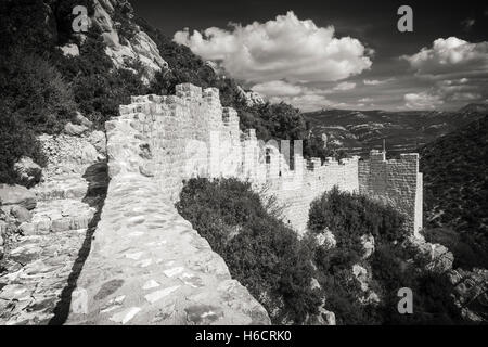Die große Mauer und Festung, Ston, Dalmatien, Kroatien Stockfoto