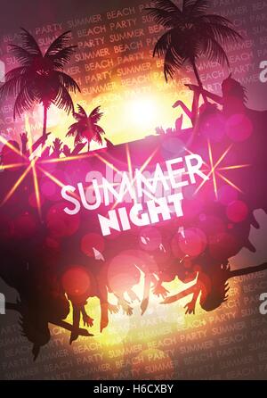 Sommer Strand Party Flyer Vorlage - Vektor-Illustration Stock Vektor