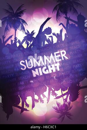 Sommer Strand Party Flyer Vorlage - Vektor-Illustration Stock Vektor