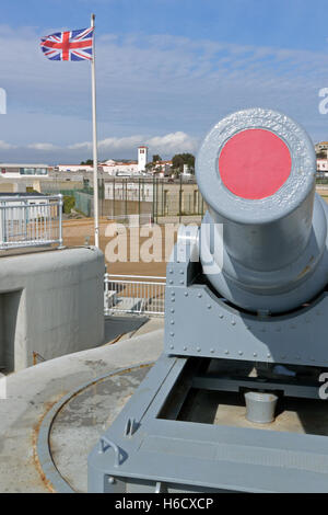 12,5 Zoll gezogen Schnauze laden Gewehr an Hardings Batterie, Europa Point, Gibraltar Stockfoto