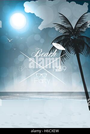 Nacht am Meer Blick Party Poster - Vektor-Illustration Stock Vektor