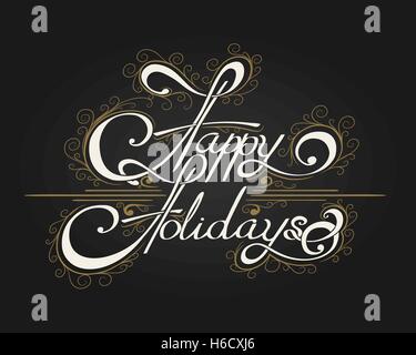 Erholsame Ferien für Einladung Schriftzug und Gruß-Karte, Drucke und Poster. Hand gezeichnet typografische Inschrift, kalligrafische Stock Vektor
