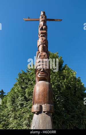 Vancouver, Kanada: Rose Cole Yelton Memorial Pole in Brockton Point. Stockfoto