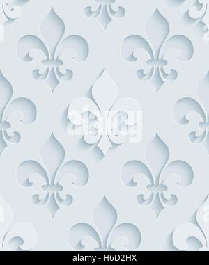 Neutrales Licht grau nahtlose Muster mit 3D-Effekt. Aneinander Vektor Hintergrund. Stock Vektor