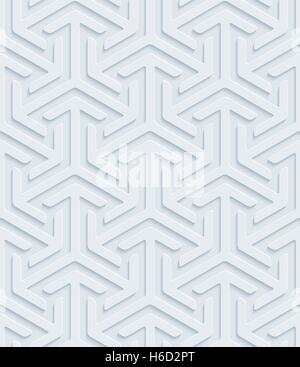 Neutrales Licht grau nahtlose Muster mit 3D-Effekt. Aneinander Vektor Hintergrund. Stock Vektor