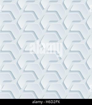 Neutrales Licht grau nahtlose Muster mit 3D-Effekt. Aneinander Vektor Hintergrund. Stock Vektor
