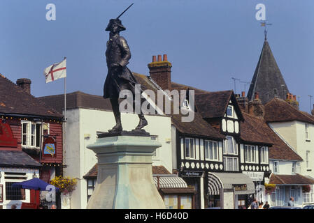 Statue von Sir James Wolfe Fänger von Quebec Kanada im Jahre 1760 auf dem Grün in Westerham. Kent. England. UK Stockfoto