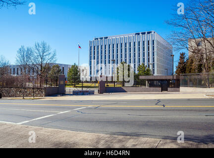 WASHINGTON DC, USA - 27. Januar 2006: Das weiße Gebäude der Botschaft der Russischen Föderation Stockfoto