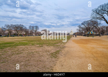 WASHINGTON DC, USA - 31. Januar 2006: The National Mall, einem Park in der Innenstadt mit Kapitol Stockfoto