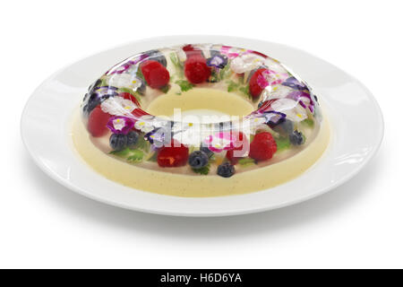 Weihnachten Kranz Bavarois, hausgemachten Gelee dessert Stockfoto