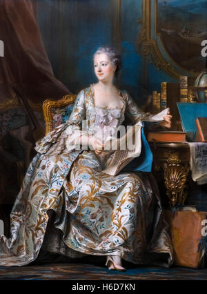 Madame de Pompadour. Porträt der Marquise de Pompadour von Maurice Quentin De La Tour, Öl auf Leinwand, c.1749-1755. Stockfoto