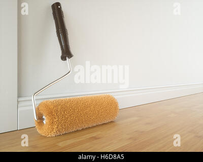 Malerei der Wände. Reparatur in einem Haus - 3D Rendering Stockfoto