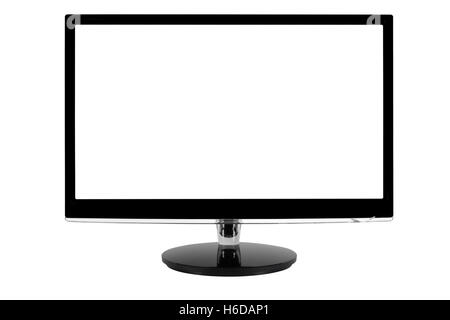 Breite LED Computermonitor mit dem weißen Bildschirm. Stockfoto