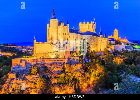 Segovia, Spanien. Der Alcázar von Segovia. Stockfoto