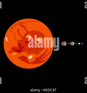 Vektor Sonnensystem Planeten skalieren Stock Vektor