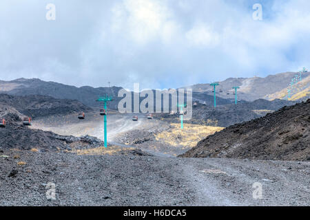 Seilbahn, den Ätna, Catania, Sizilien, Italien Stockfoto