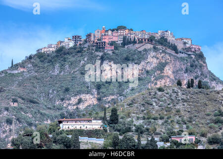 Castelmola, Monte Tauro, Taormina, Sizilien, Italien Stockfoto