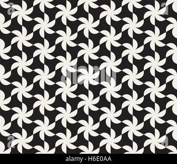 Vektor nahtlose schwarz-weiß dreieckigen Gittermuster. Abstrakten geometrischen Hintergrunddesign Stock Vektor