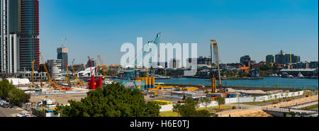 Dem Gelände des zukünftigen Crown Casino in Barangaroo Süd in Sydney Stockfoto