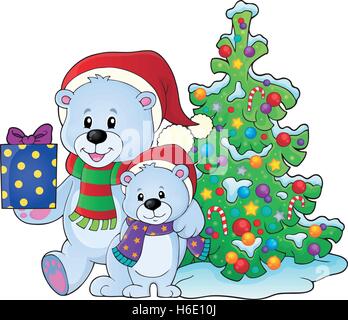 Weihnachten trägt Thema Bild 6 - eps10-Vektor-Illustration. Stock Vektor