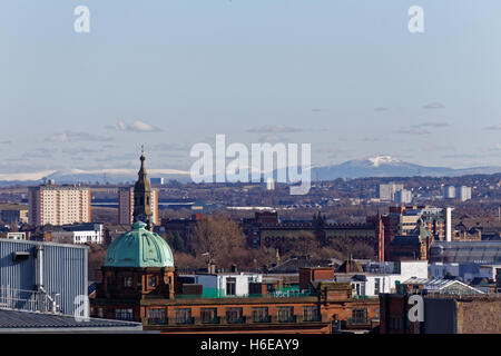 Luftaufnahme von Glasgow Stadt von Westen nach Osten durch Glasgow Green Tinto Hill Stockfoto