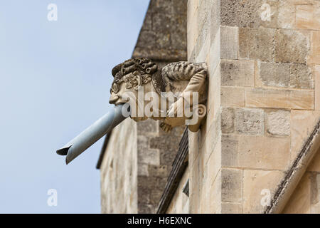 Nahaufnahme der moderne Wasserspeier an der Südfassade der Kathedrale von Chichester, West Sussex, UK Stockfoto