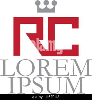 RC-Logo-Konzept-Design Stock Vektor