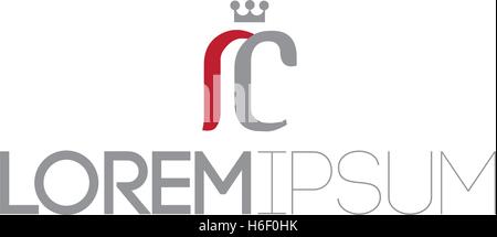 RC-Logo-Konzept-Design Stock Vektor