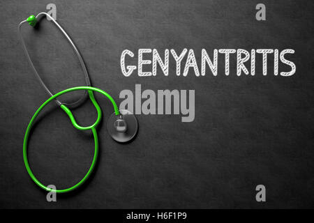 Genyantritis - Text auf Tafel. 3D Illustration. Stockfoto