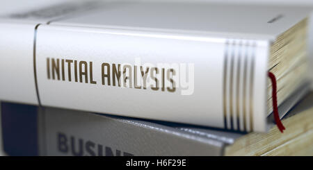 Business - Buchtitel. Erste Analyse. 3D. Stockfoto