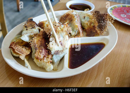 Florida, Süd, North Miami Beach, Dumpling King, Restaurant Restaurants Essen Essen Essen Essen Essen Essen gehen Cafe Cafés Bistro, chinesisch, innen, gebraten, Essstäbchen Stockfoto