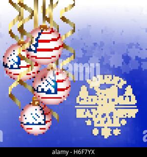 Vektor-abstrakte Weihnachten Hintergrund mit patriotischen Elemente Stock Vektor