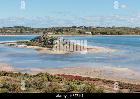 Herschel-See auf Rottnest Island, gelegen in der Nähe von Perth und Fremantle in West-Australien. Stockfoto