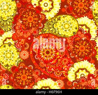 Indien-Ornament Paisley und Mehndi designs Stock Vektor